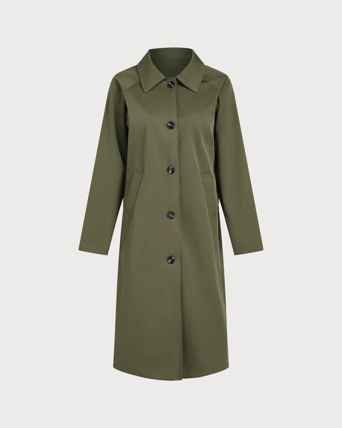 Green Contrasting Trench Coat sold by rihoas