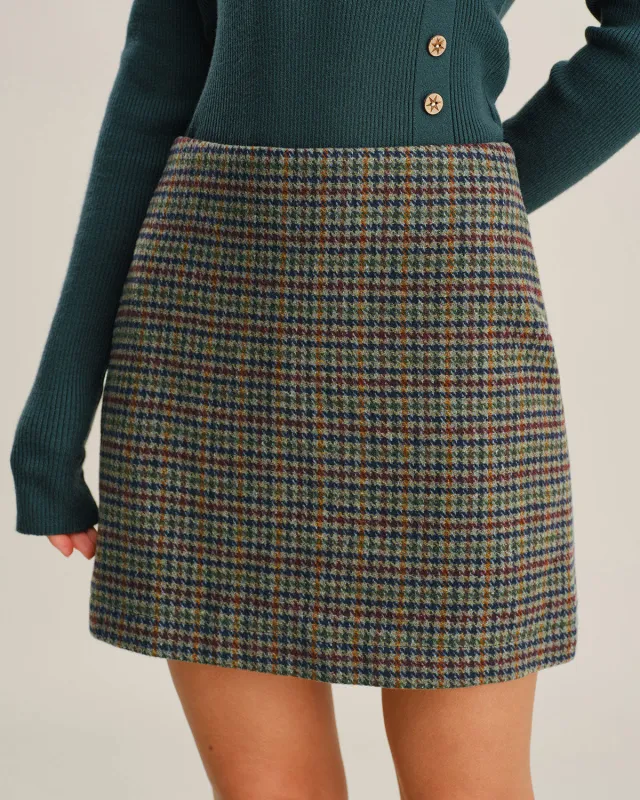 Grey Natural Waisted Straight Mini Skirt sold by rihoas