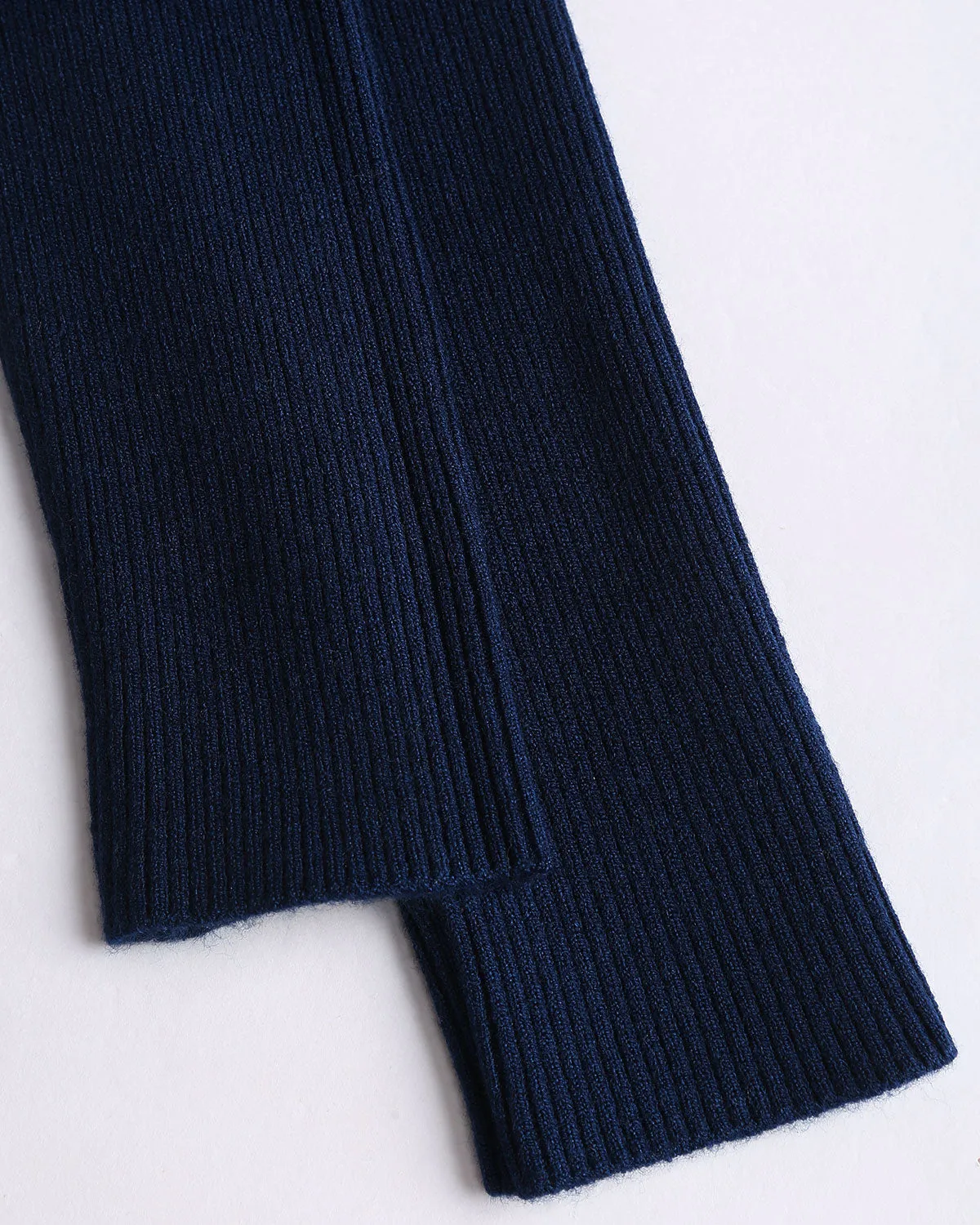 Blue V Neck Ruched Knit Cardigan sold by rihoas product image thumbnail 3