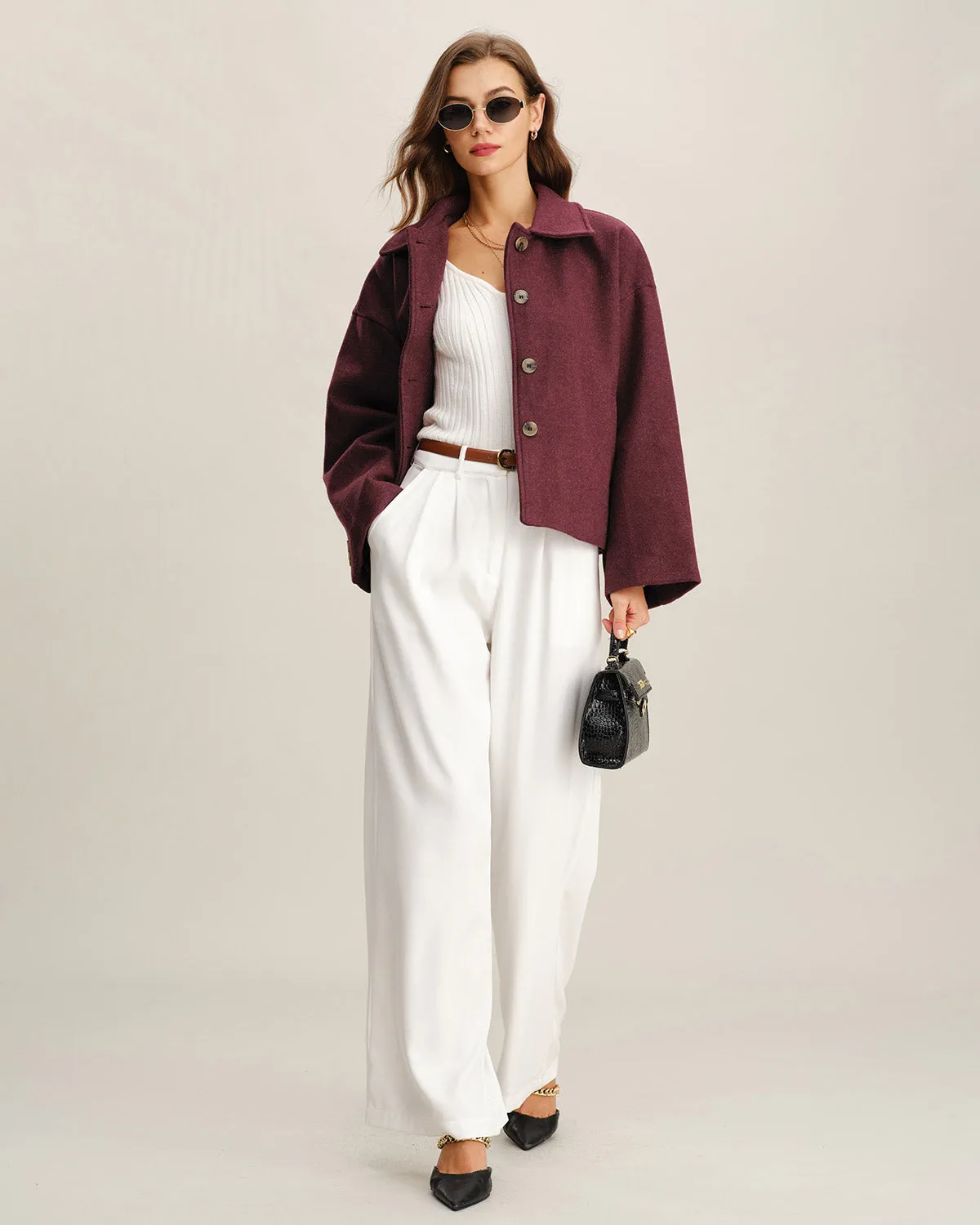 Wine Red Single Breasted Jacket sold by rihoas product image thumbnail 5