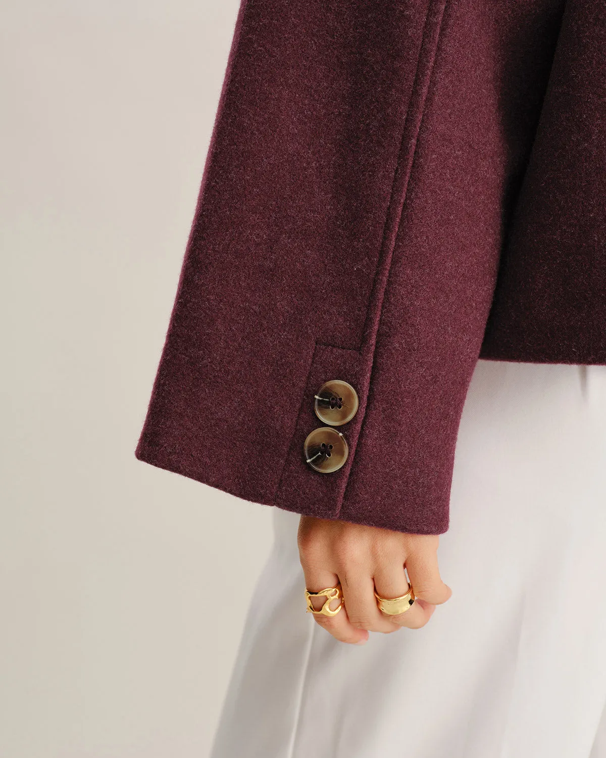 Wine Red Single Breasted Jacket sold by rihoas product image thumbnail 2