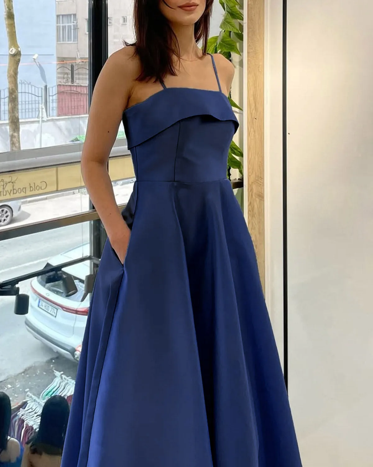 Blue A-Line Slip Maxi Dress sold by rihoas product image thumbnail 2