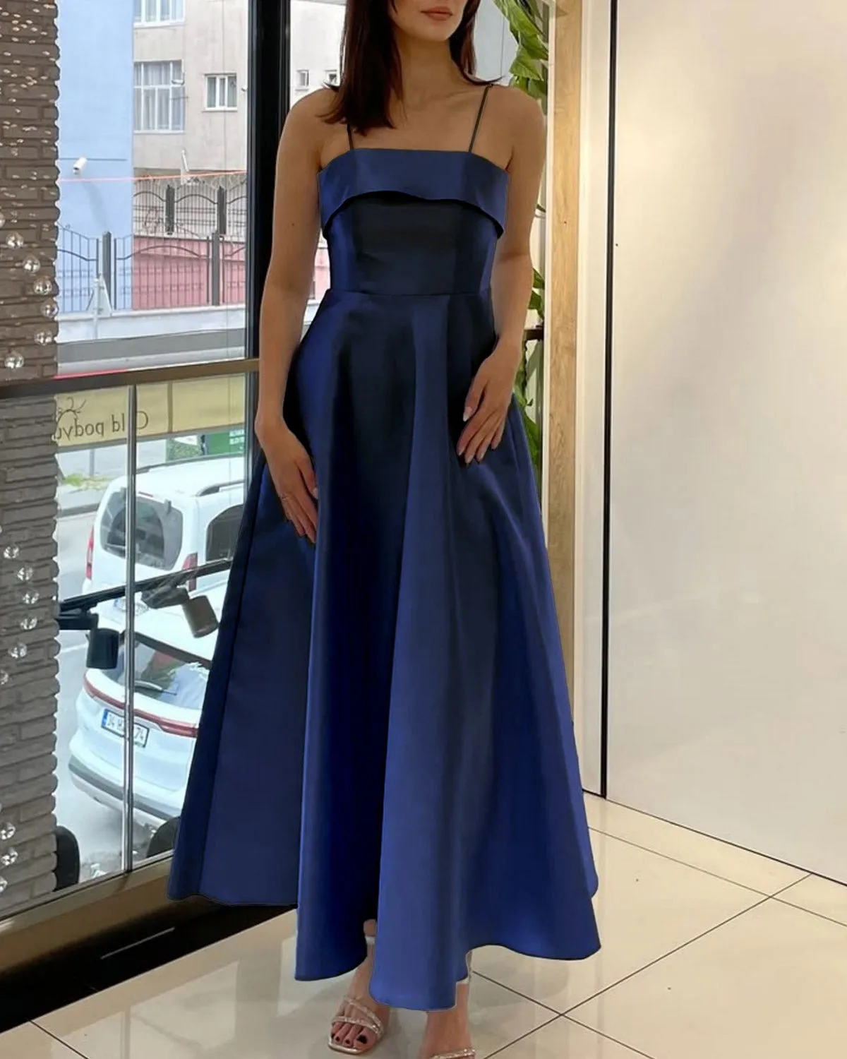 Blue A-Line Slip Maxi Dress sold by rihoas product image thumbnail 4