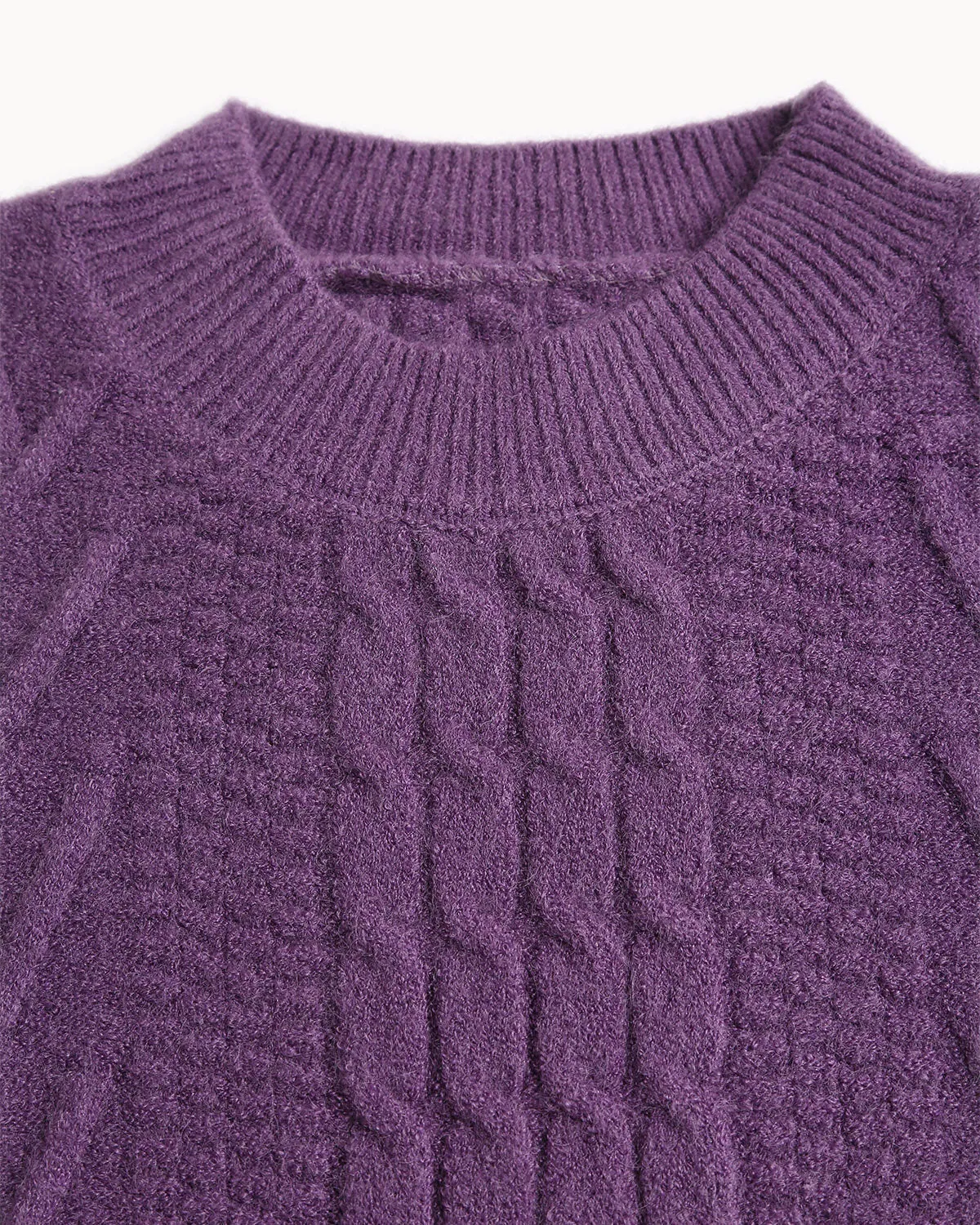 Purple Round Neck Loose Sweater sold by rihoas product image thumbnail 2