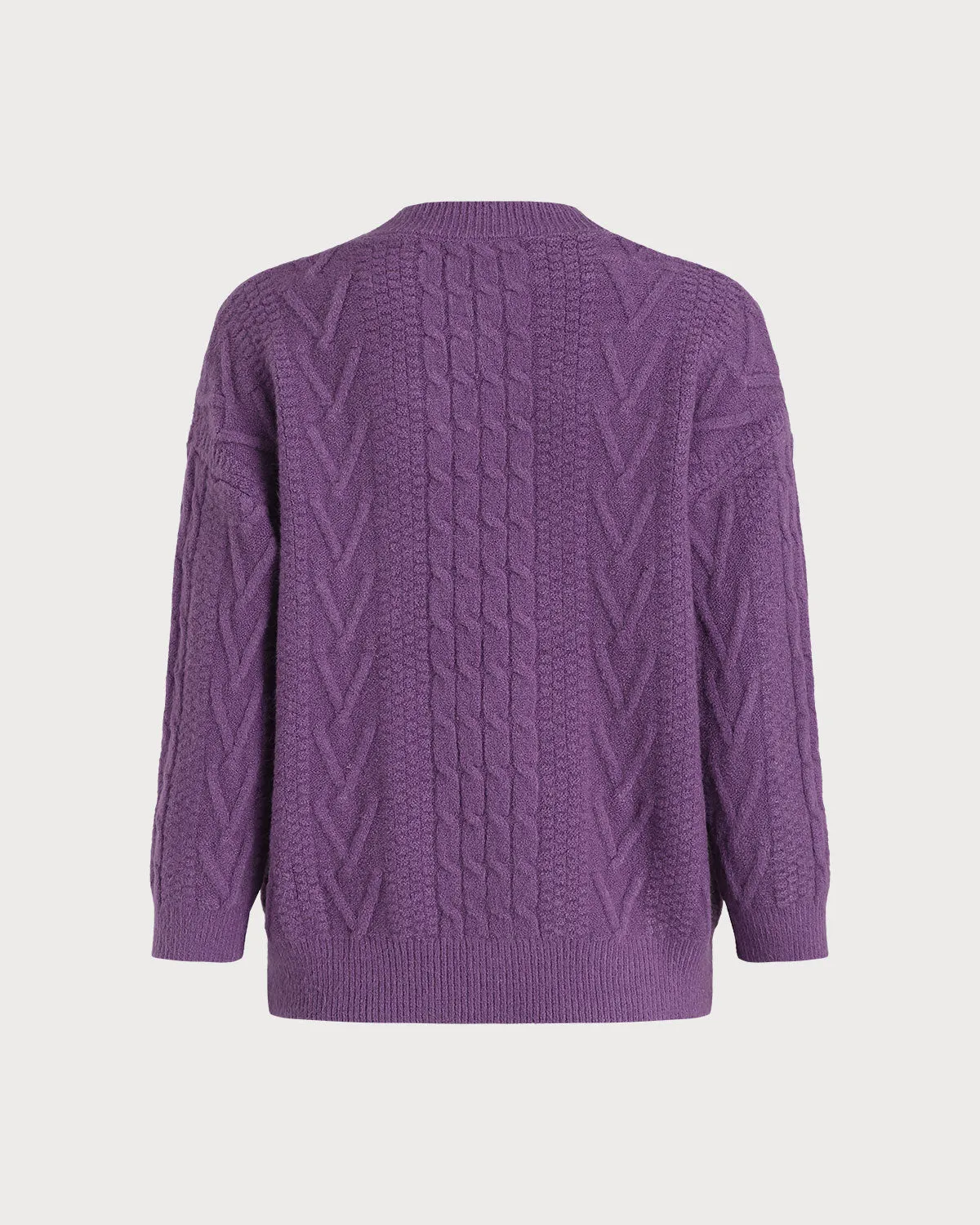 Purple Round Neck Loose Sweater sold by rihoas product image thumbnail 4