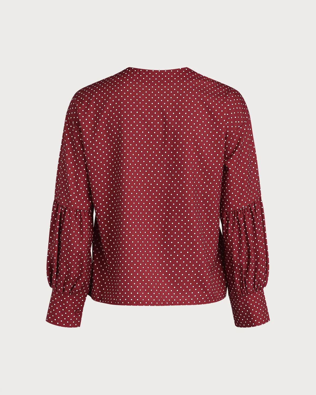 Red V Neck Polka Dot Blouse sold by rihoas product image thumbnail 4