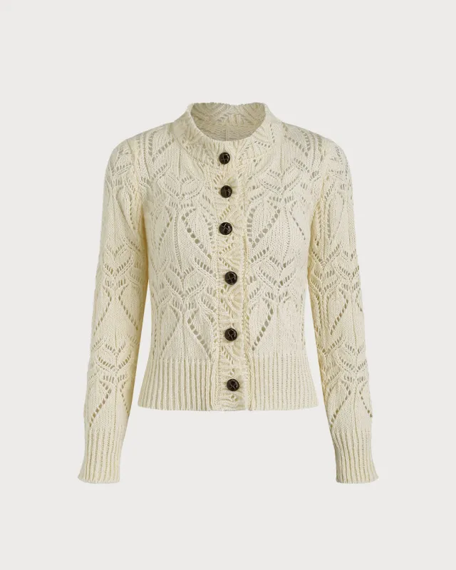 Apricot Cut Out Knit Cardigan sold by rihoas