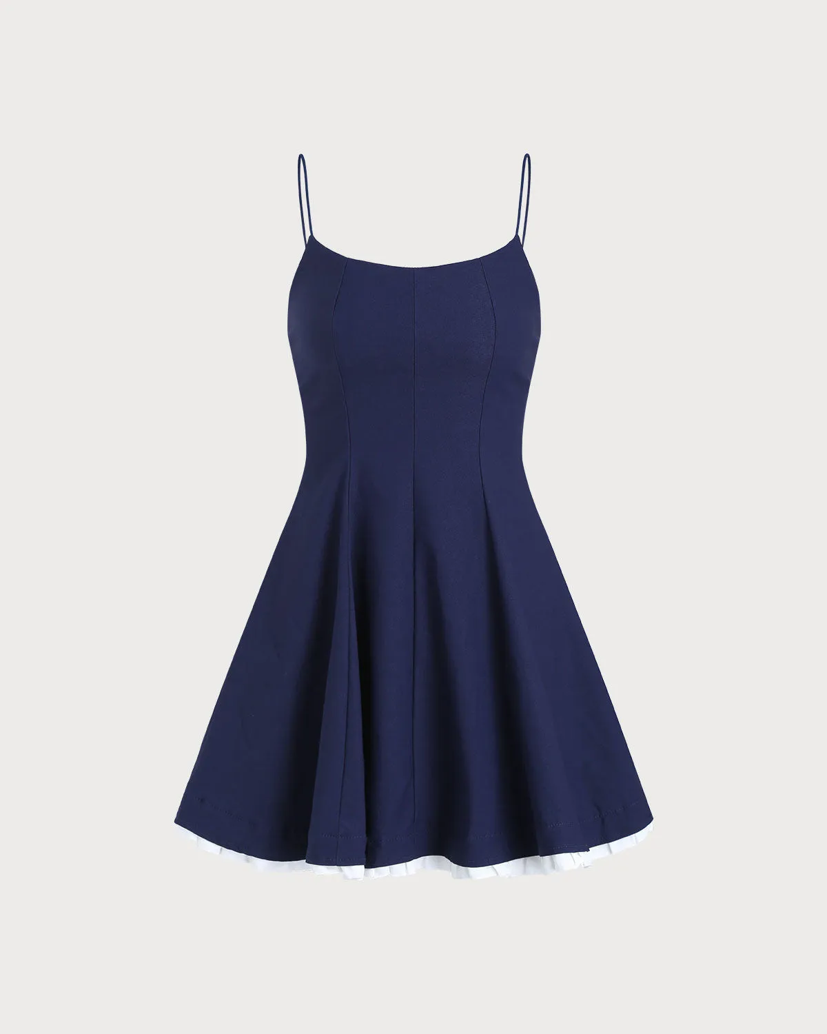 Blue Contrasting Slip Mini Dress sold by rihoas