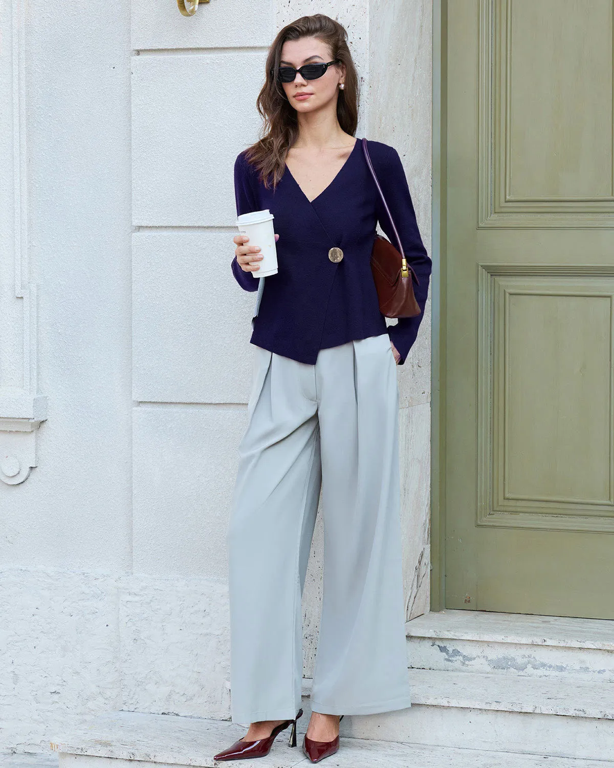 Blue Button Knit Cardigan sold by rihoas product image thumbnail 4