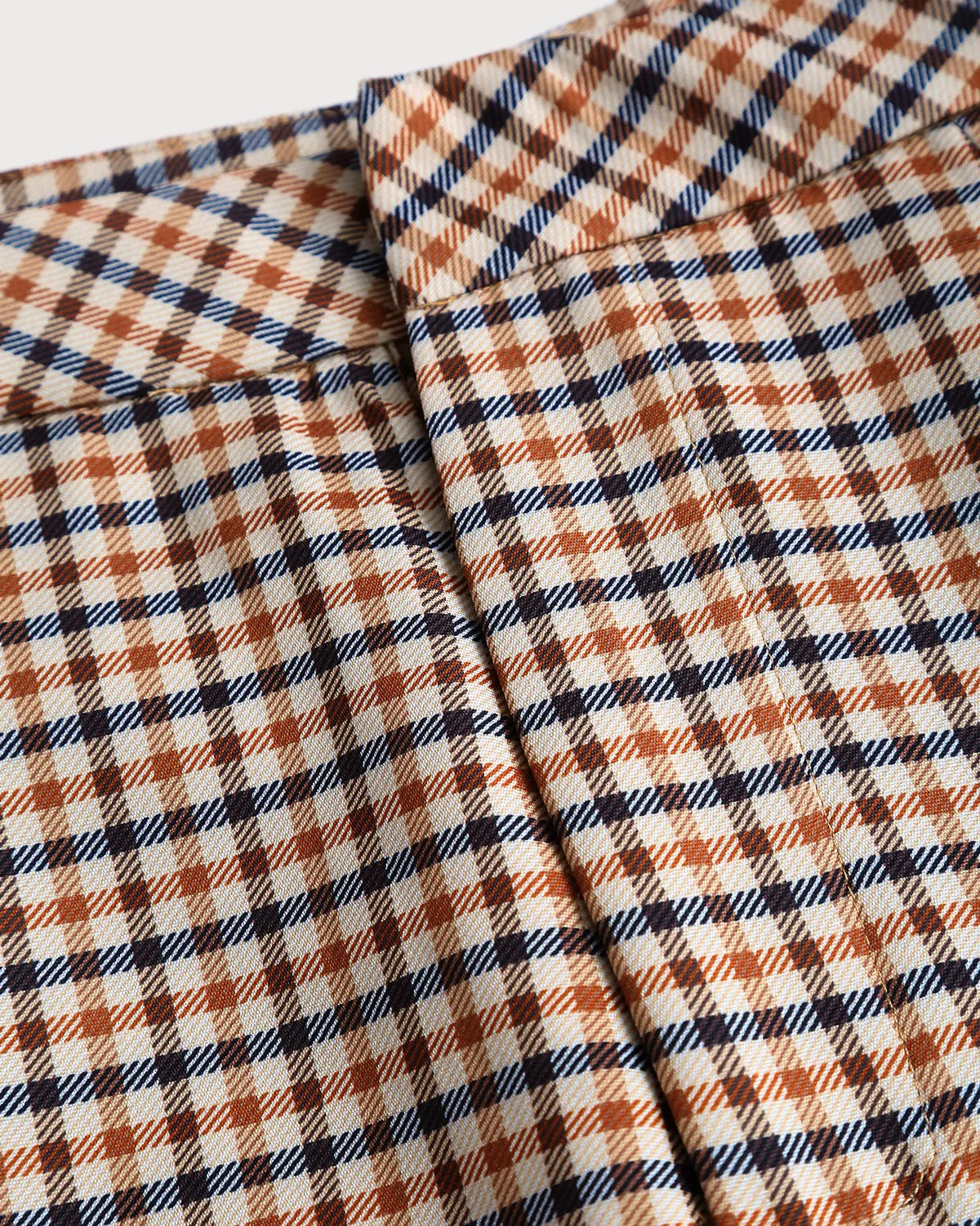 Khaki Plaid Casual Straight Pants sold by rihoas product image thumbnail 3