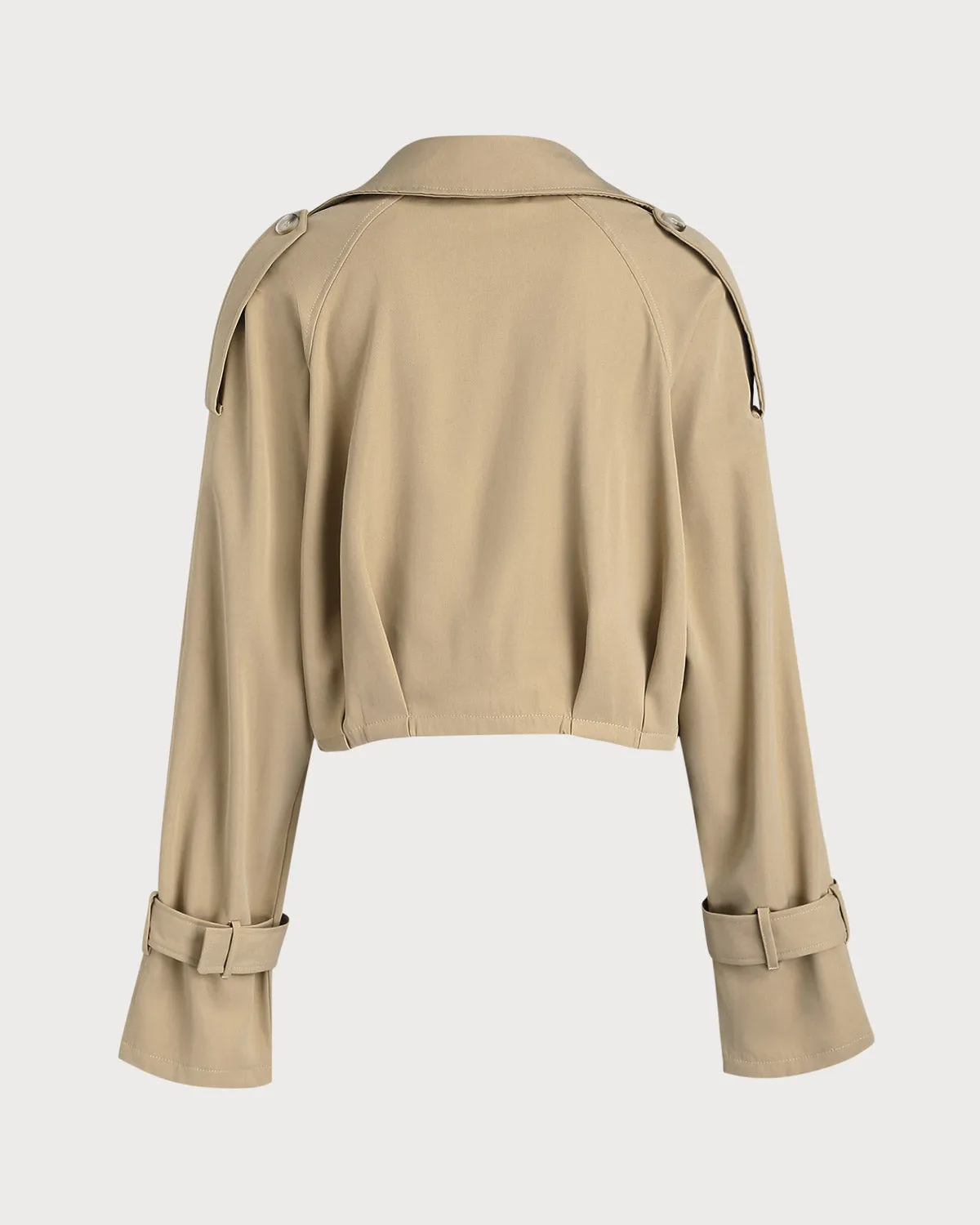 Khaki Single Breasted Loose Jacket sold by rihoas product image thumbnail 4