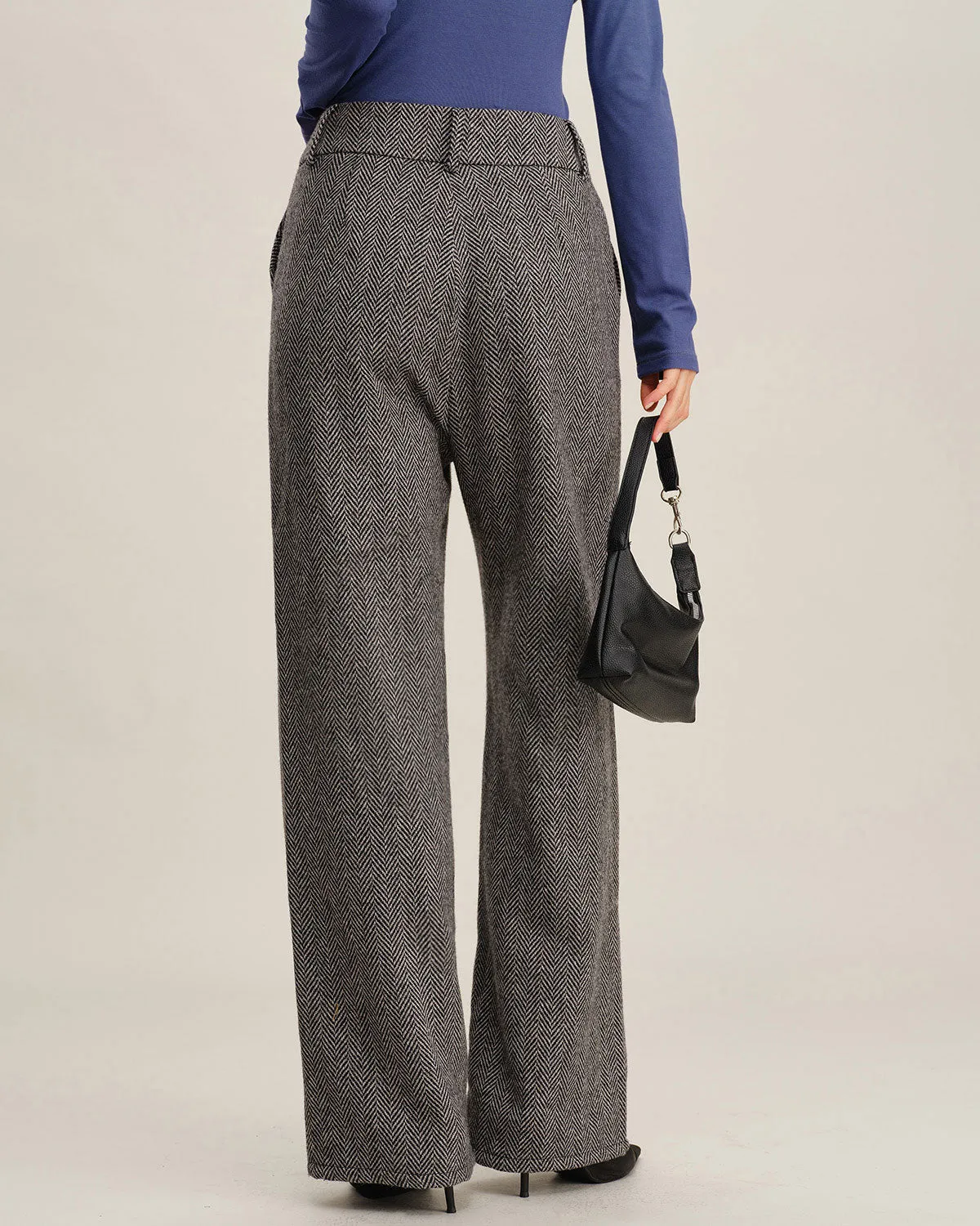 Grey Tweed Straight Pants sold by rihoas product image thumbnail 4