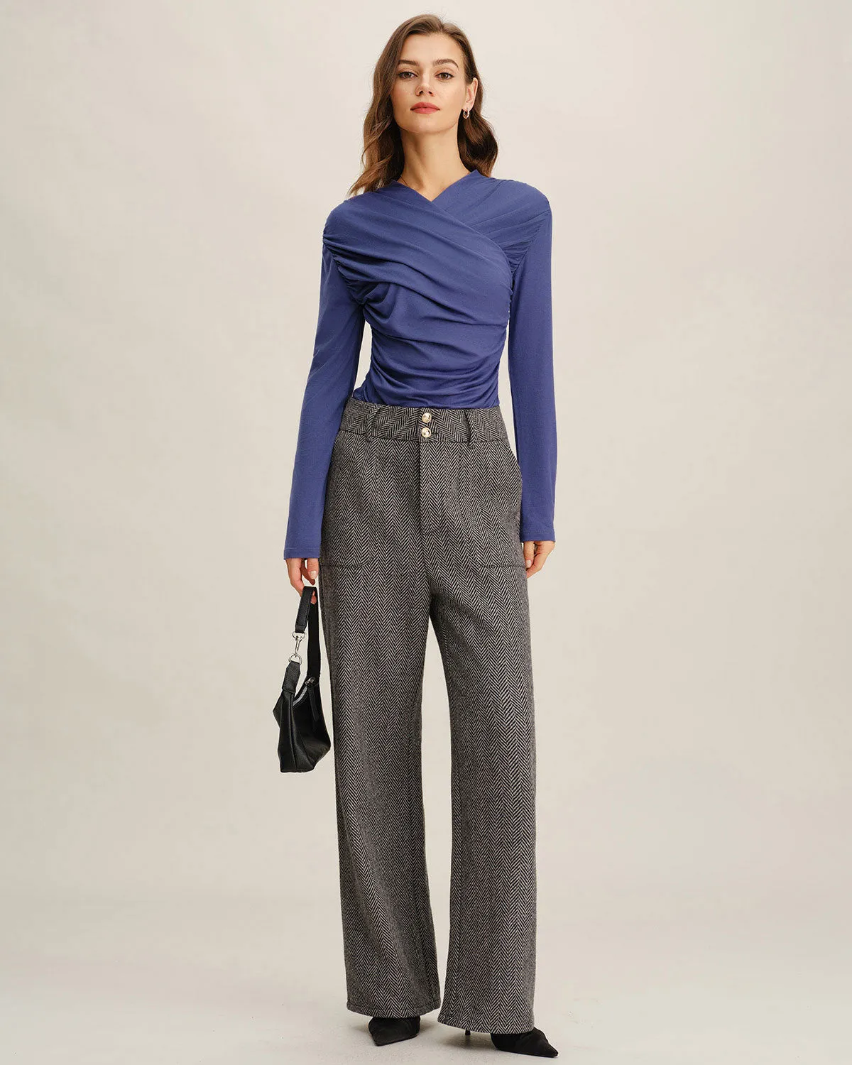 Grey Tweed Straight Pants sold by rihoas product image thumbnail 5