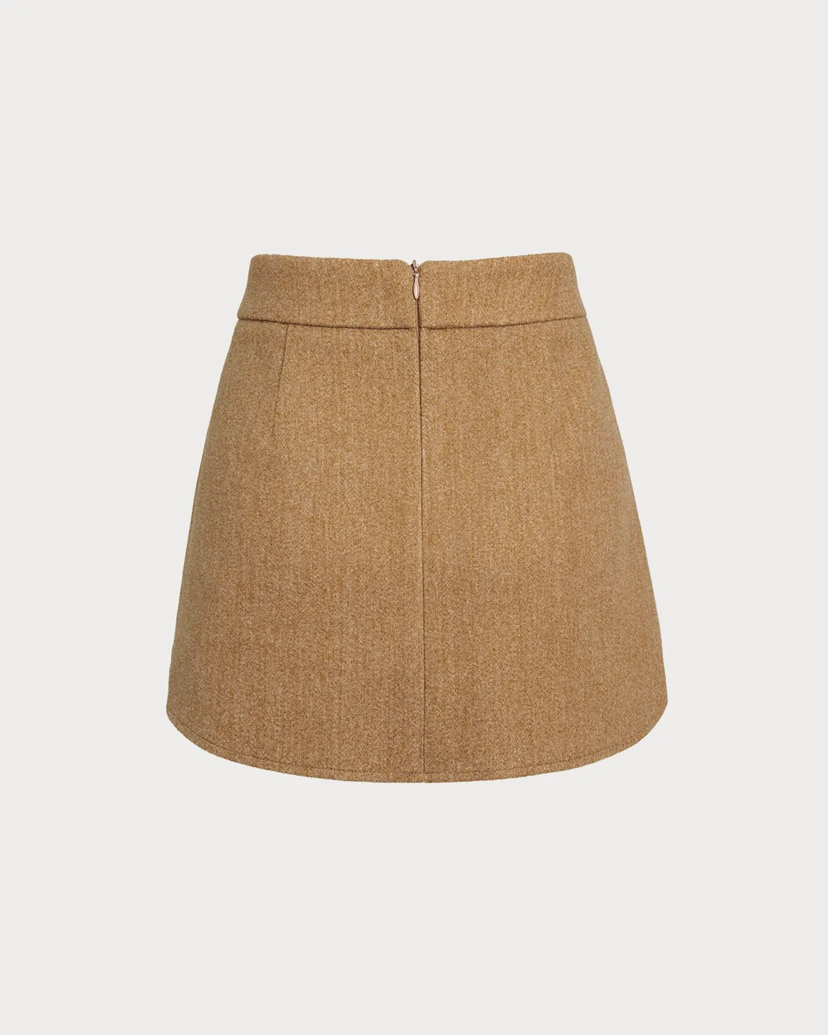 Caramel Natural Waisted A-Line Mini Skirt sold by rihoas product image thumbnail 2