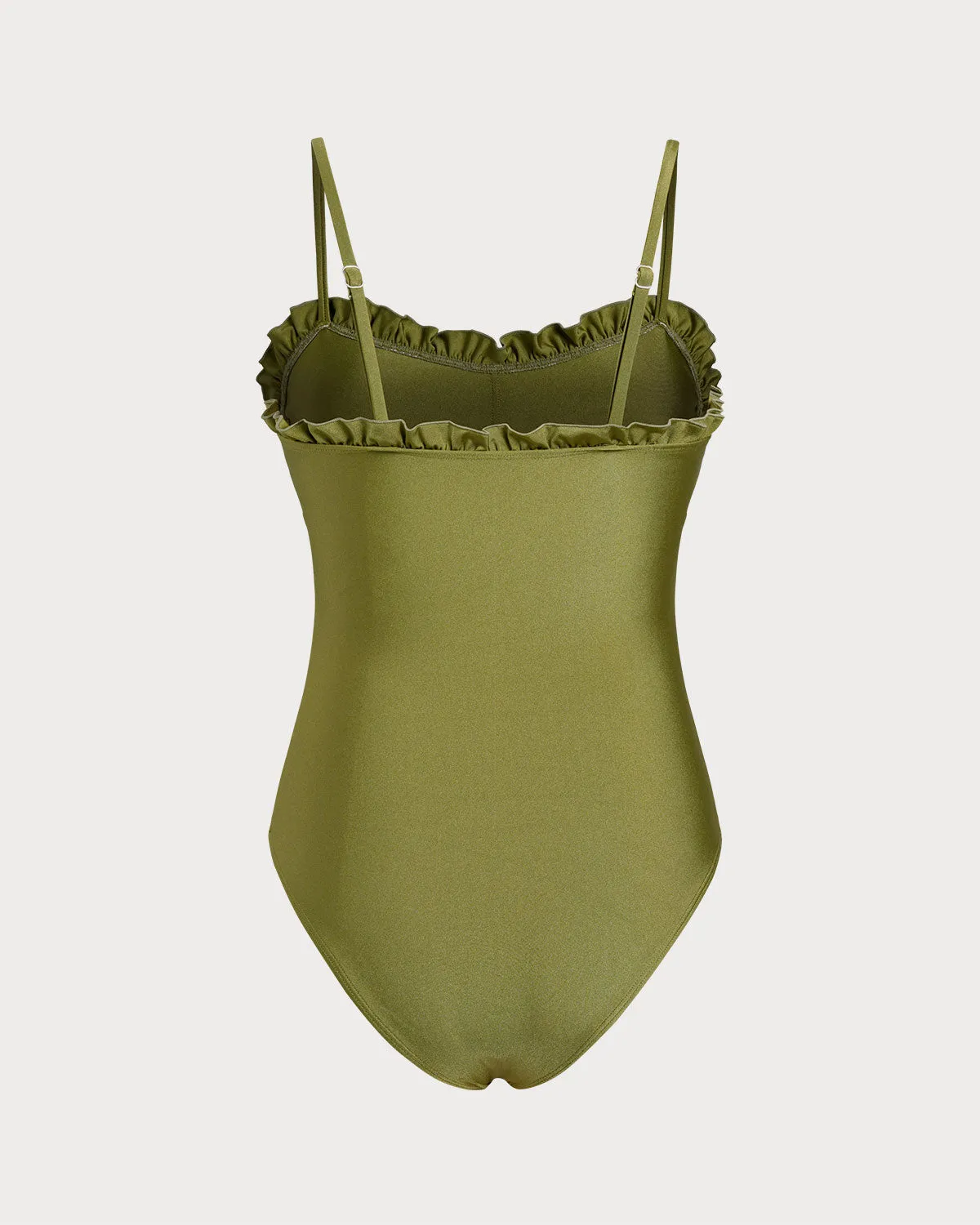 Green Ruffle Bralette One-Piece sold by rihoas product image thumbnail 2