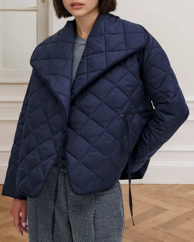 Blue Loose Drawstring Jacket sold by rihoas