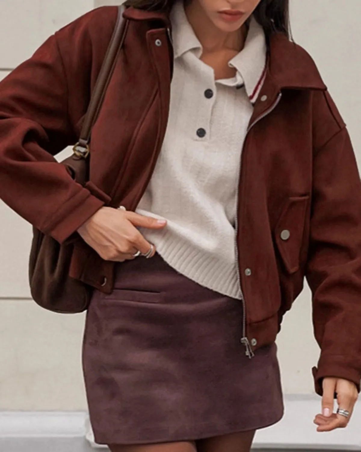 Wine Red Pocket Jacket sold by rihoas product image thumbnail 3