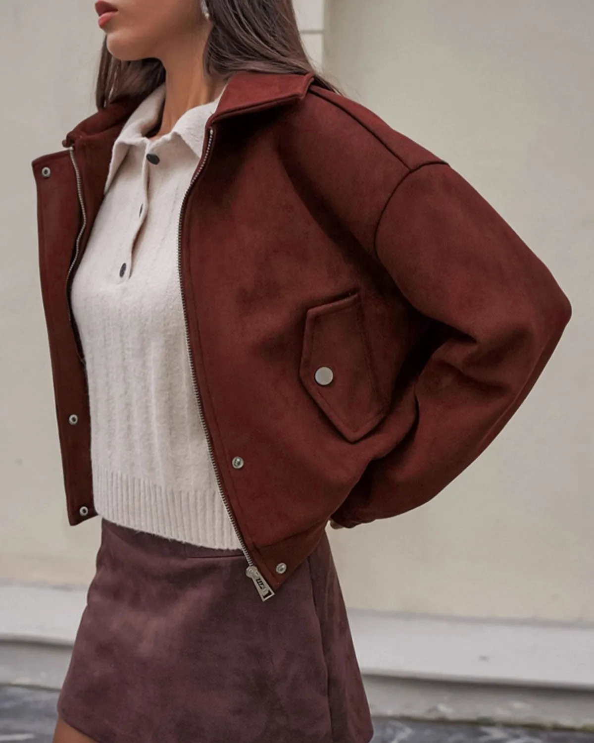 Wine Red Pocket Jacket sold by rihoas product image thumbnail 2