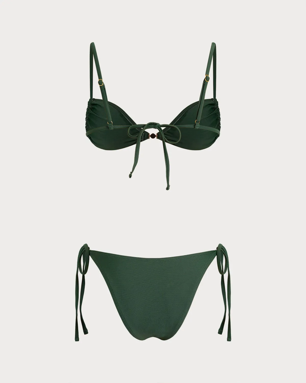 Green Triangle Drawstring Bikini Sets sold by rihoas product image thumbnail 2