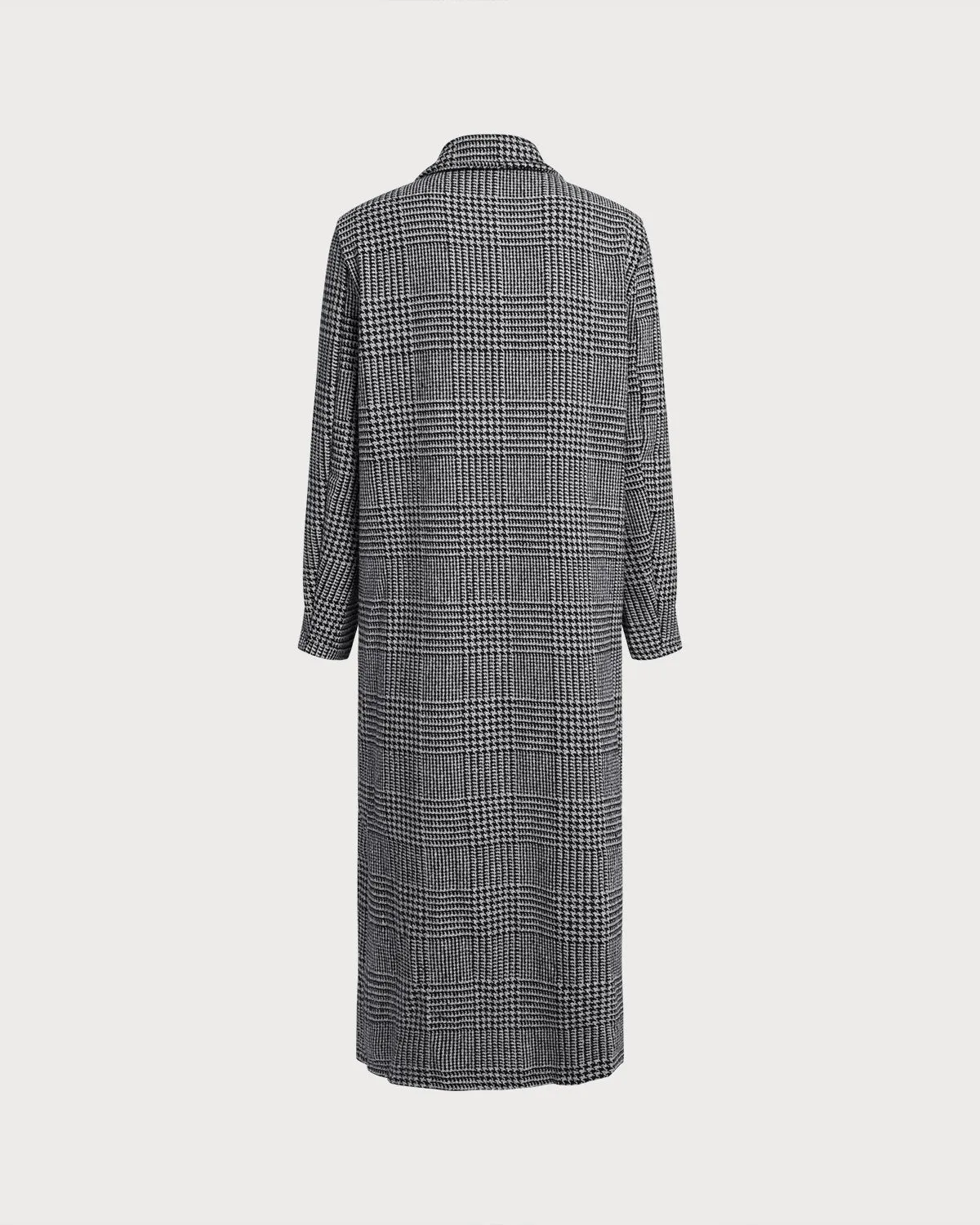 Black Plaid Trench Coat sold by rihoas product image thumbnail 2