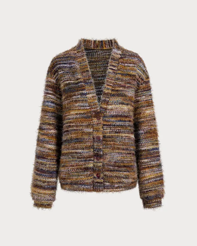 Red Single Breasted Knit Cardigan sold by rihoas