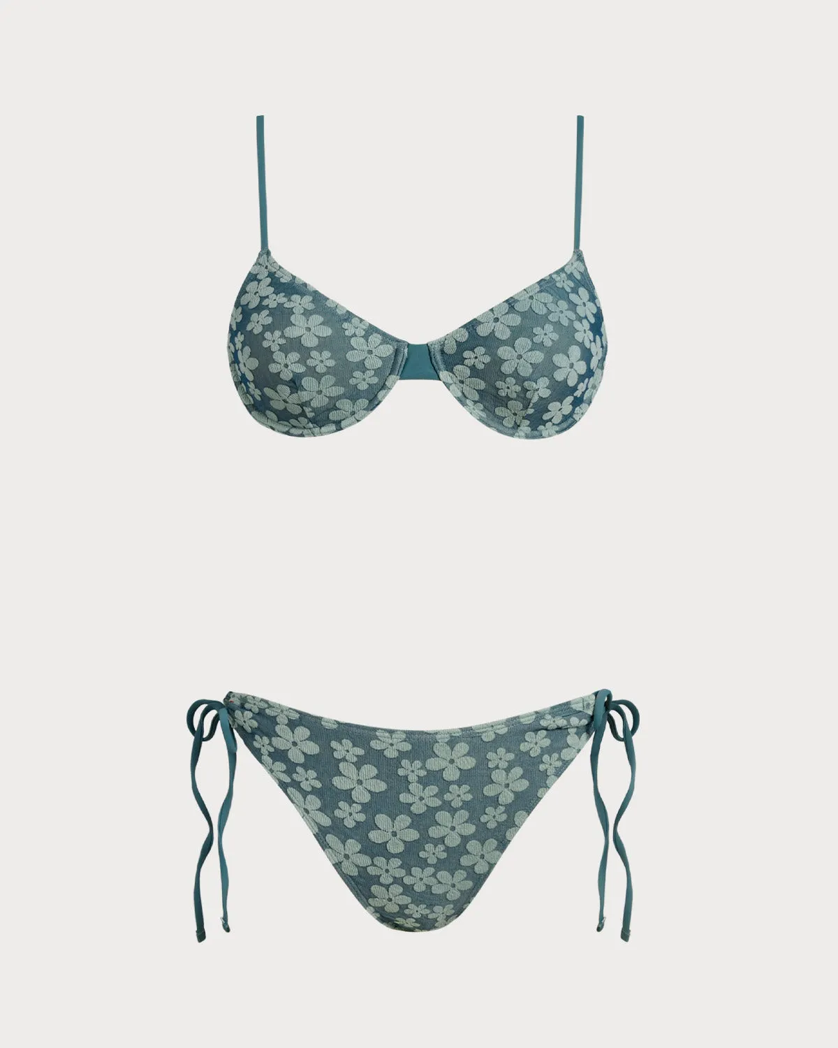 Green Floral Underwire Bikini Set sold by rihoas