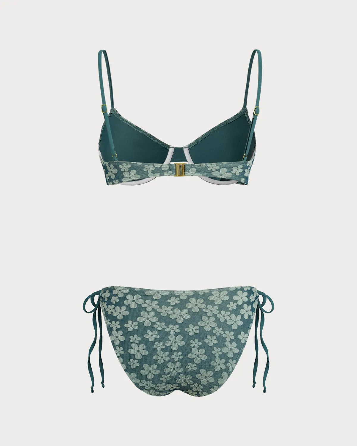 Green Floral Underwire Bikini Set sold by rihoas product image thumbnail 2