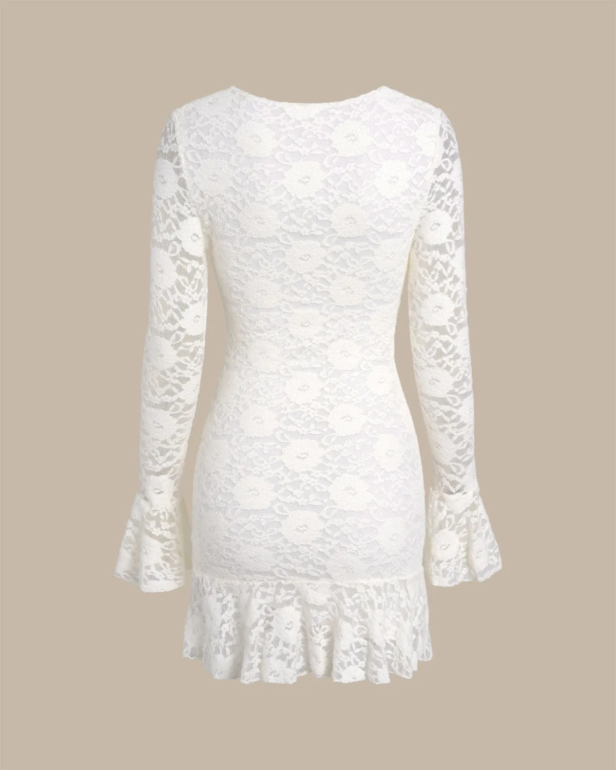 White Floral See Through Mini Dress sold by rihoas product image thumbnail 2
