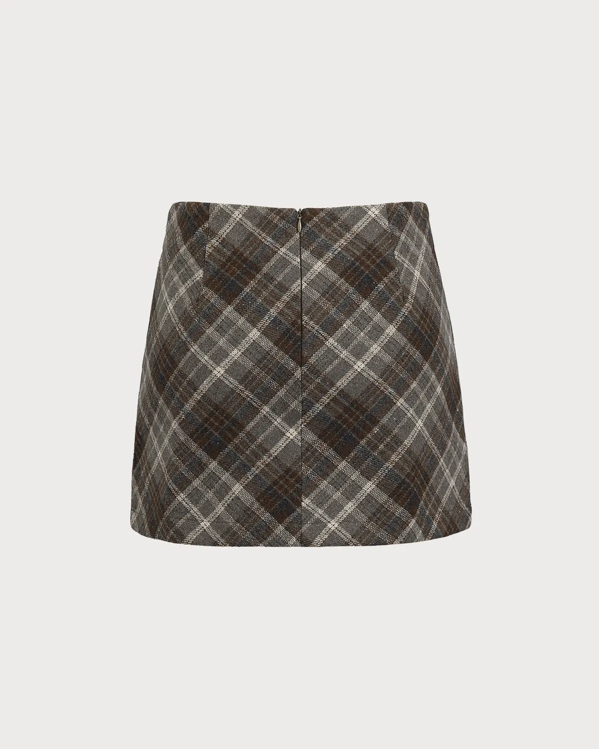 Brown Plaid A-Line Casual Mini Skirt sold by rihoas product image thumbnail 4