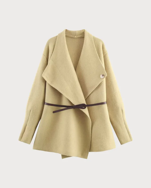 Khaki Single Button Cardigan sold by rihoas