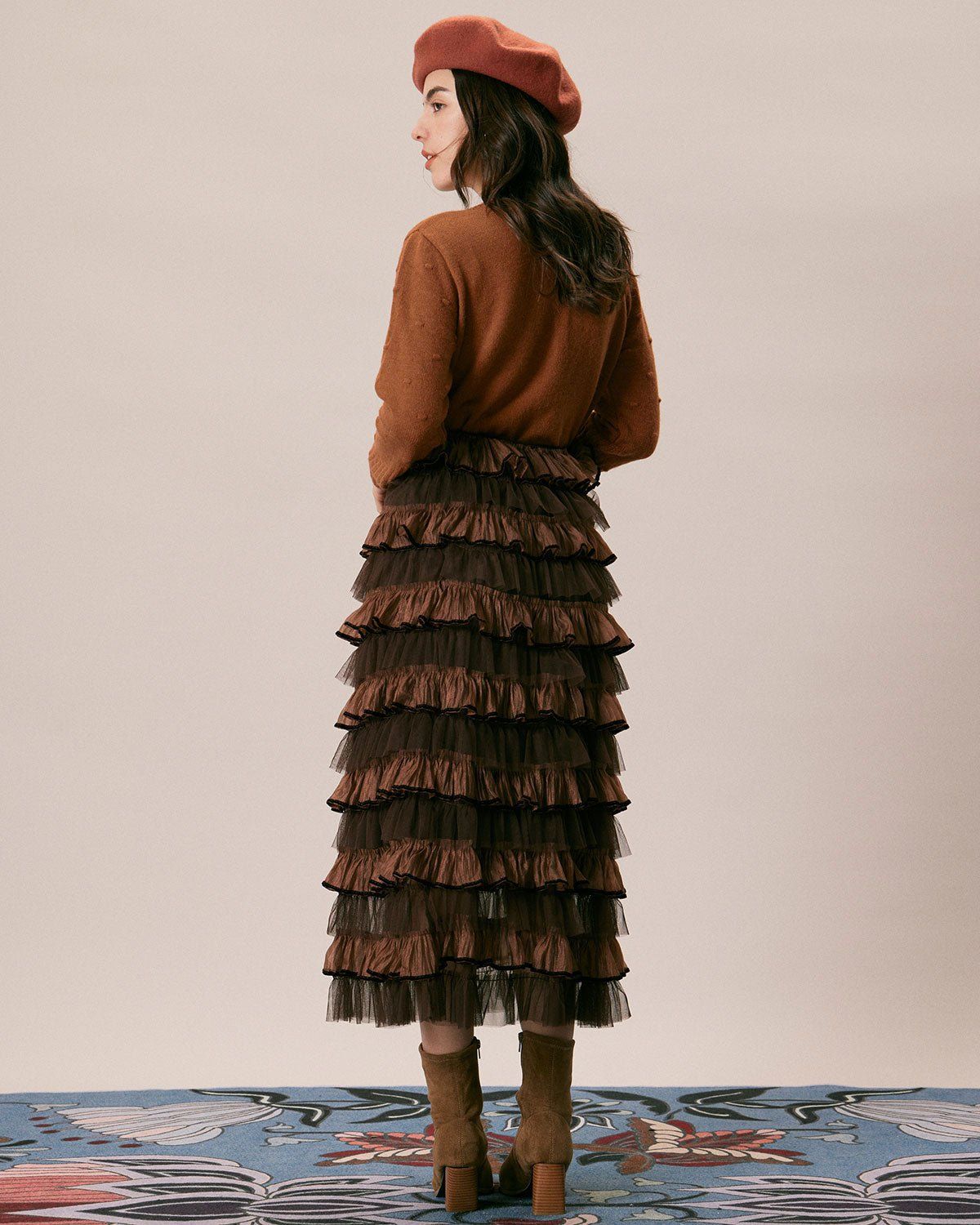 The Caramel Round Neck Button Up Cardigan sold by rihoas product image thumbnail 5