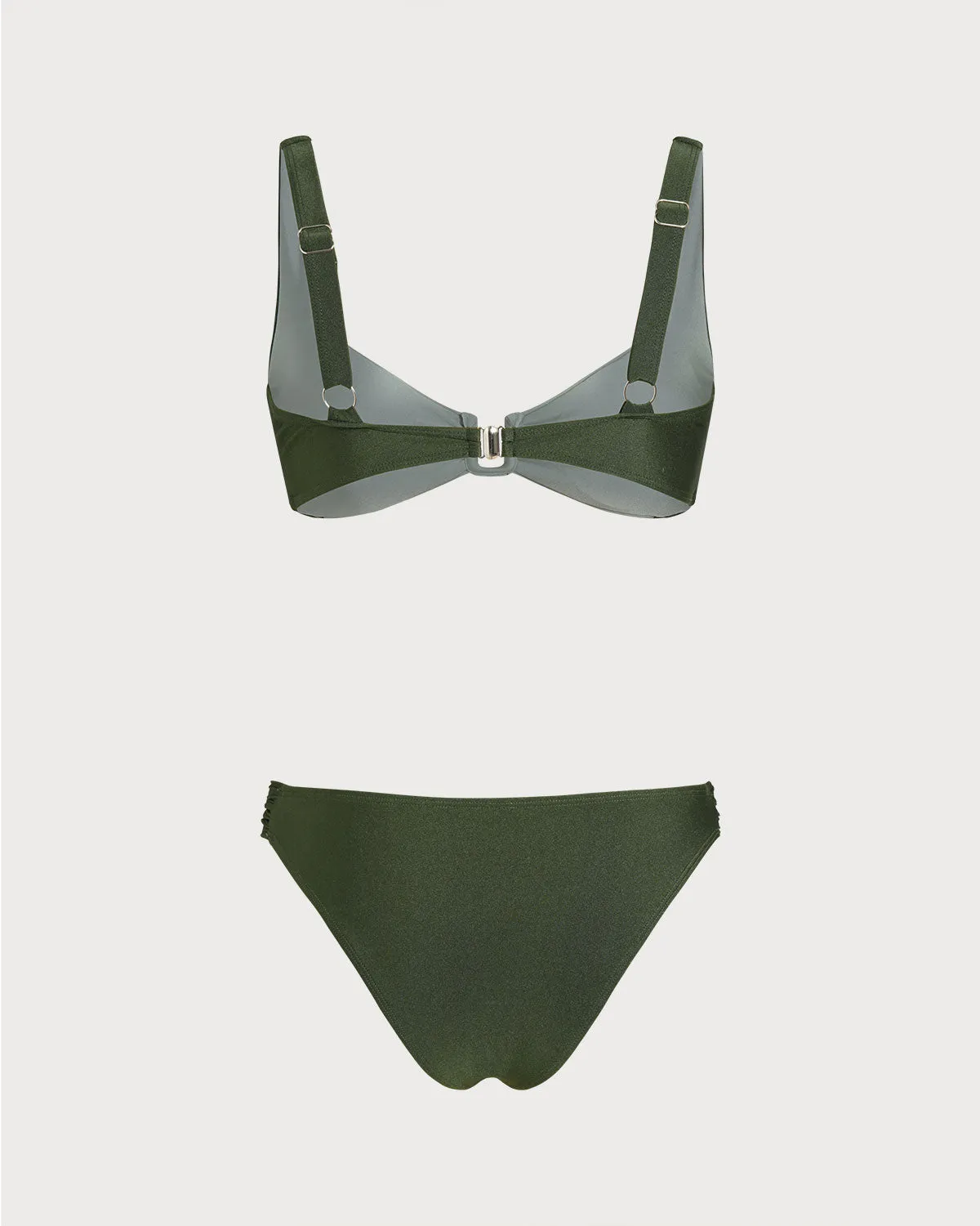 Green Contrasting Bralette Bikini Sets sold by rihoas product image thumbnail 2