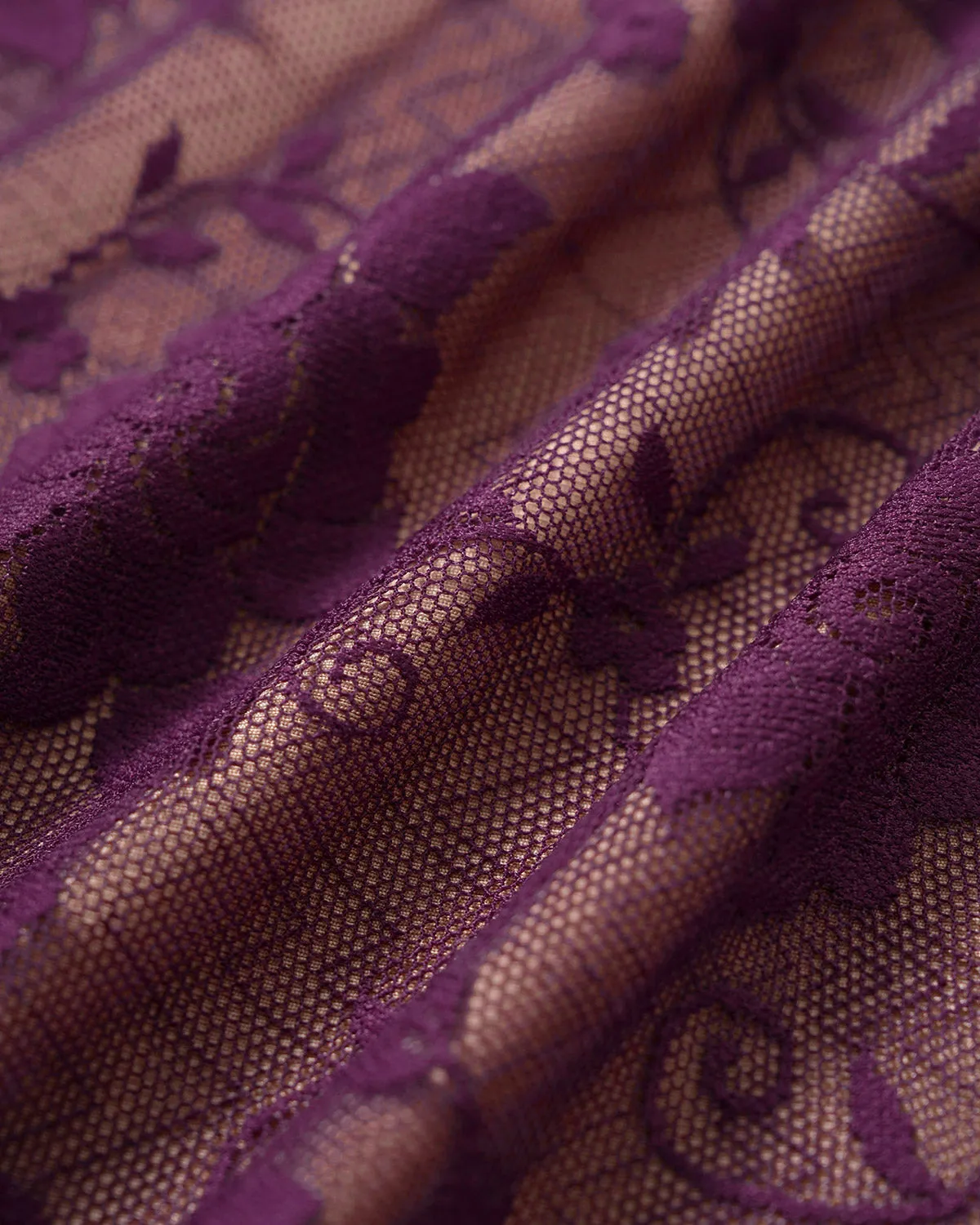 Purple Neck A-Line Lace Mini Dress sold by rihoas product image thumbnail 3