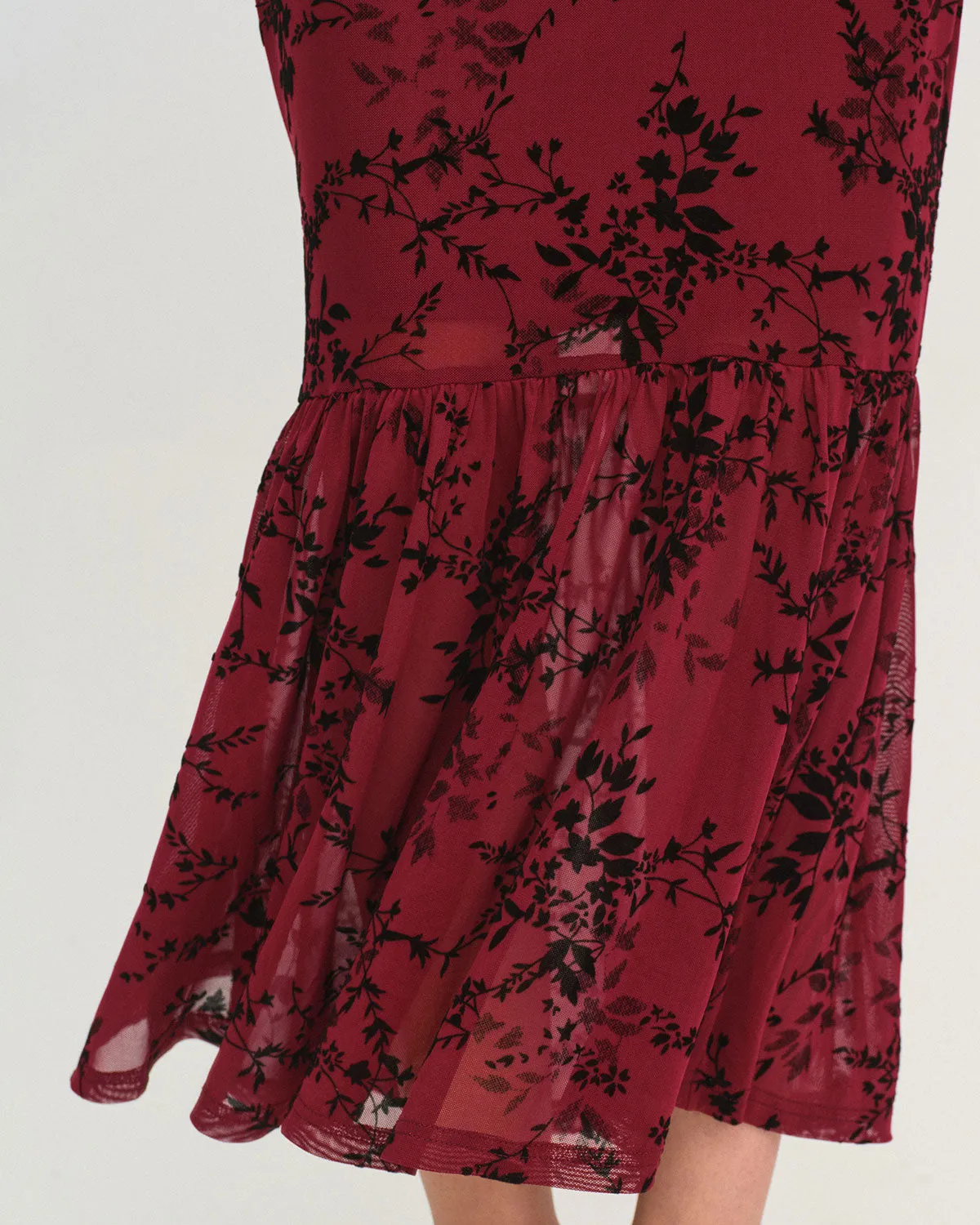 Red Floral Sleeveless Maxi Dress sold by rihoas product image thumbnail 3