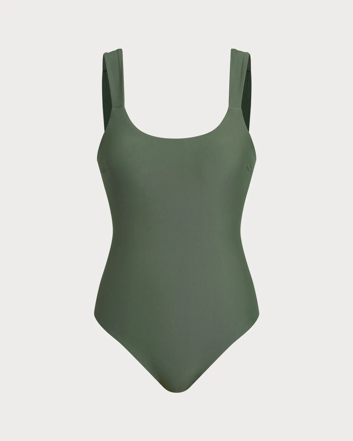 Green U Neck Tummy Control One-Piece sold by rihoas