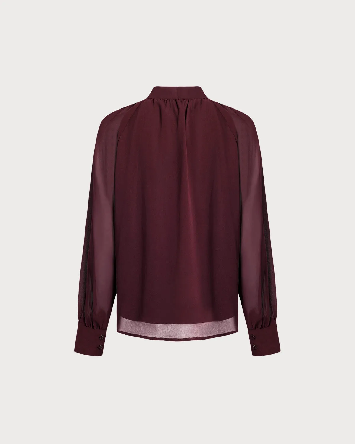 Wine Red Tie Neck Blouse sold by rihoas product image thumbnail 2