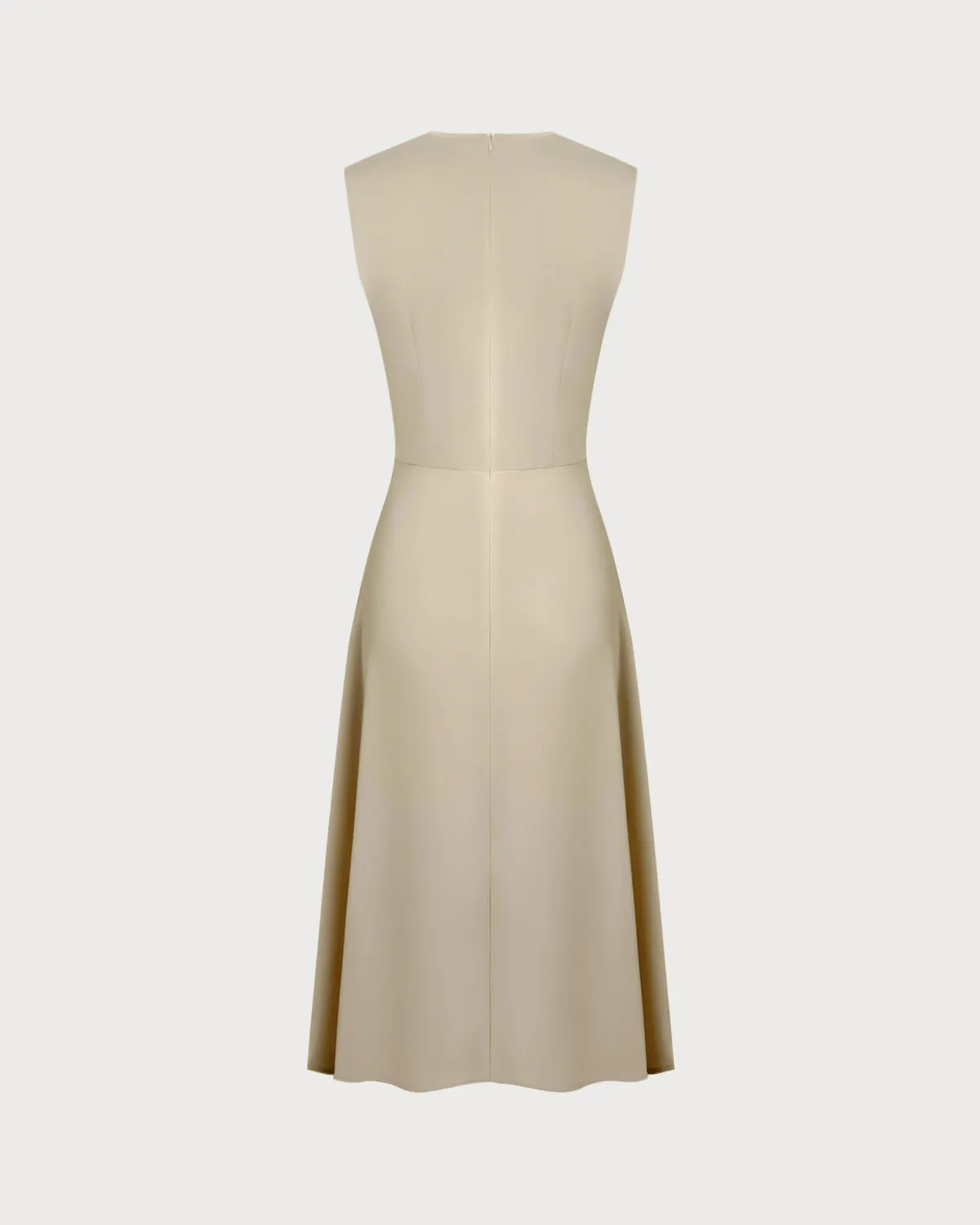 Apricot Cowl Neck A-Line Midi Dress sold by rihoas product image thumbnail 2