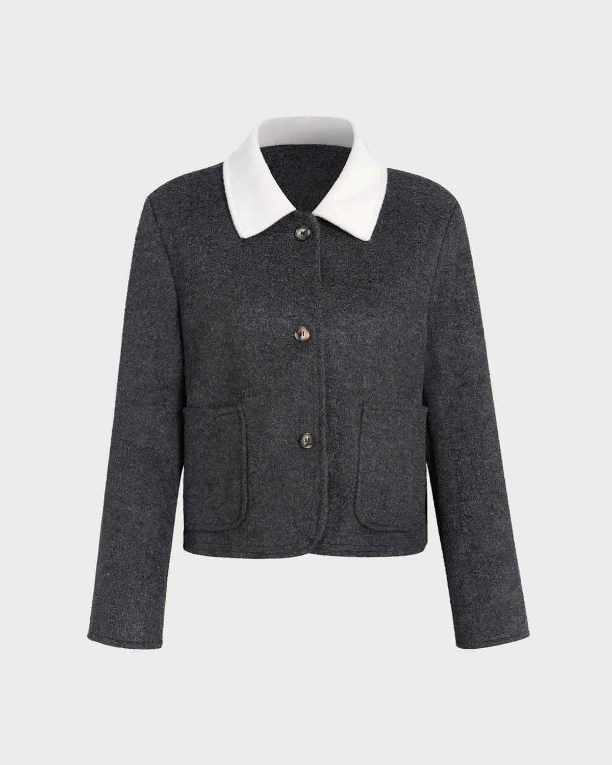 Grey Contrasting Pocket Jacket sold by rihoas