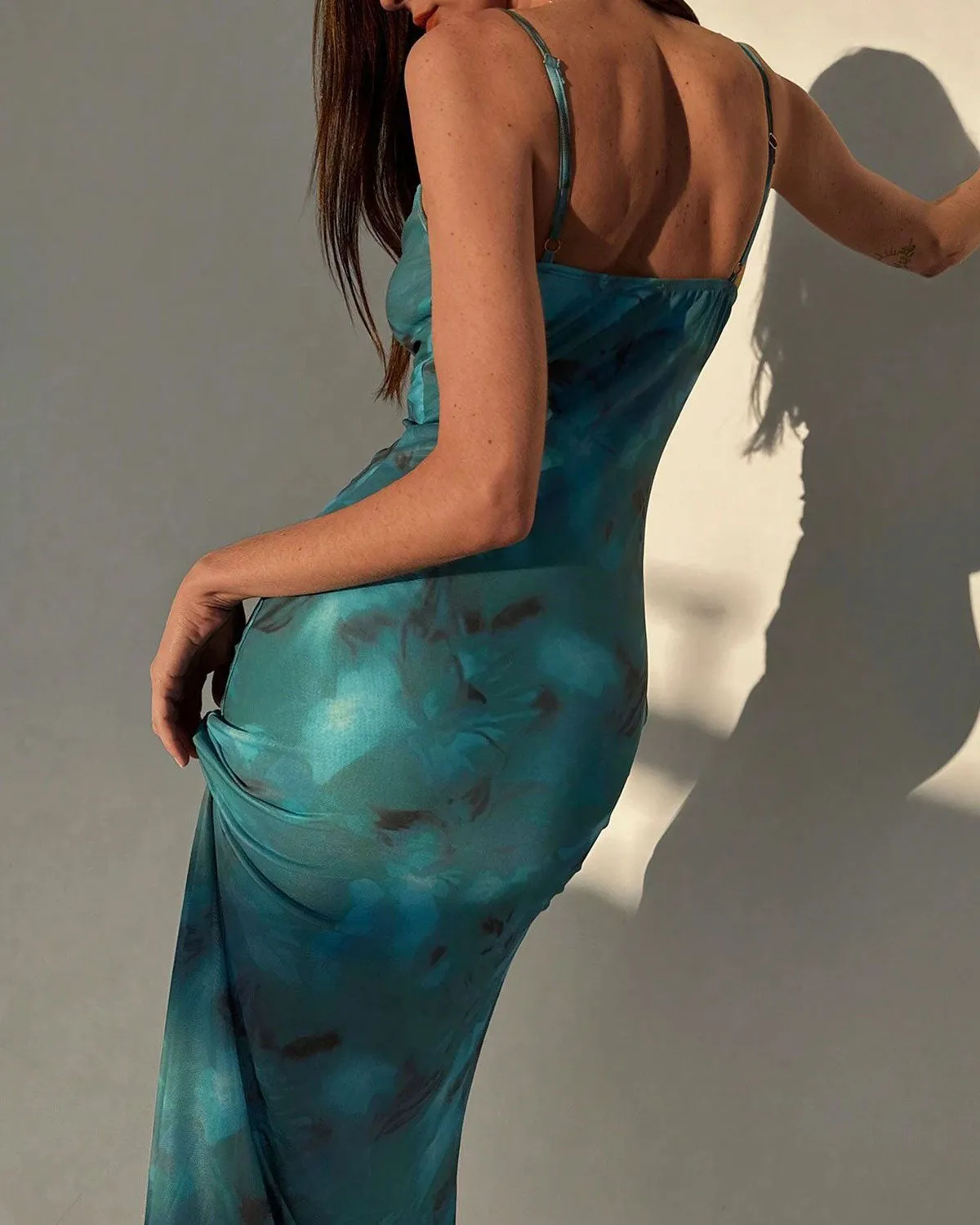 Green Floral Slip Midi Dress sold by rihoas product image thumbnail 2