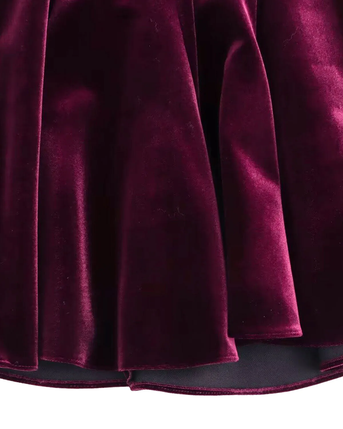 Wine Red Velour Sleeveless Mini Dress sold by rihoas product image thumbnail 4