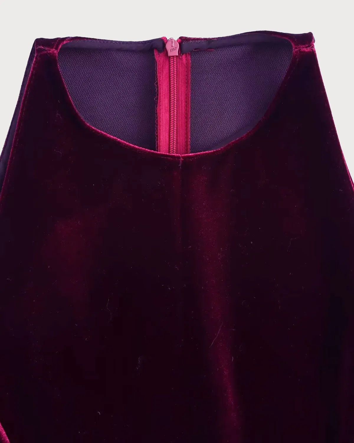 Wine Red Velour Sleeveless Mini Dress sold by rihoas product image thumbnail 3