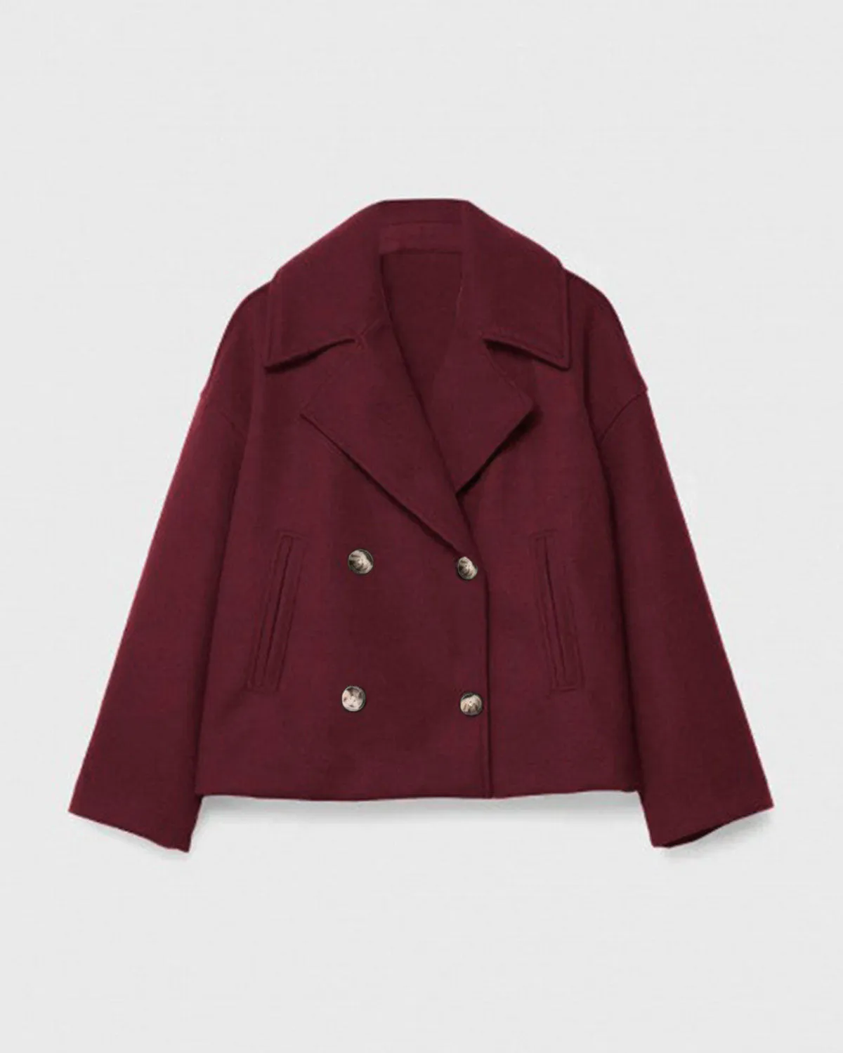 Wine Red Double Breasted Jacket sold by rihoas product image thumbnail 4