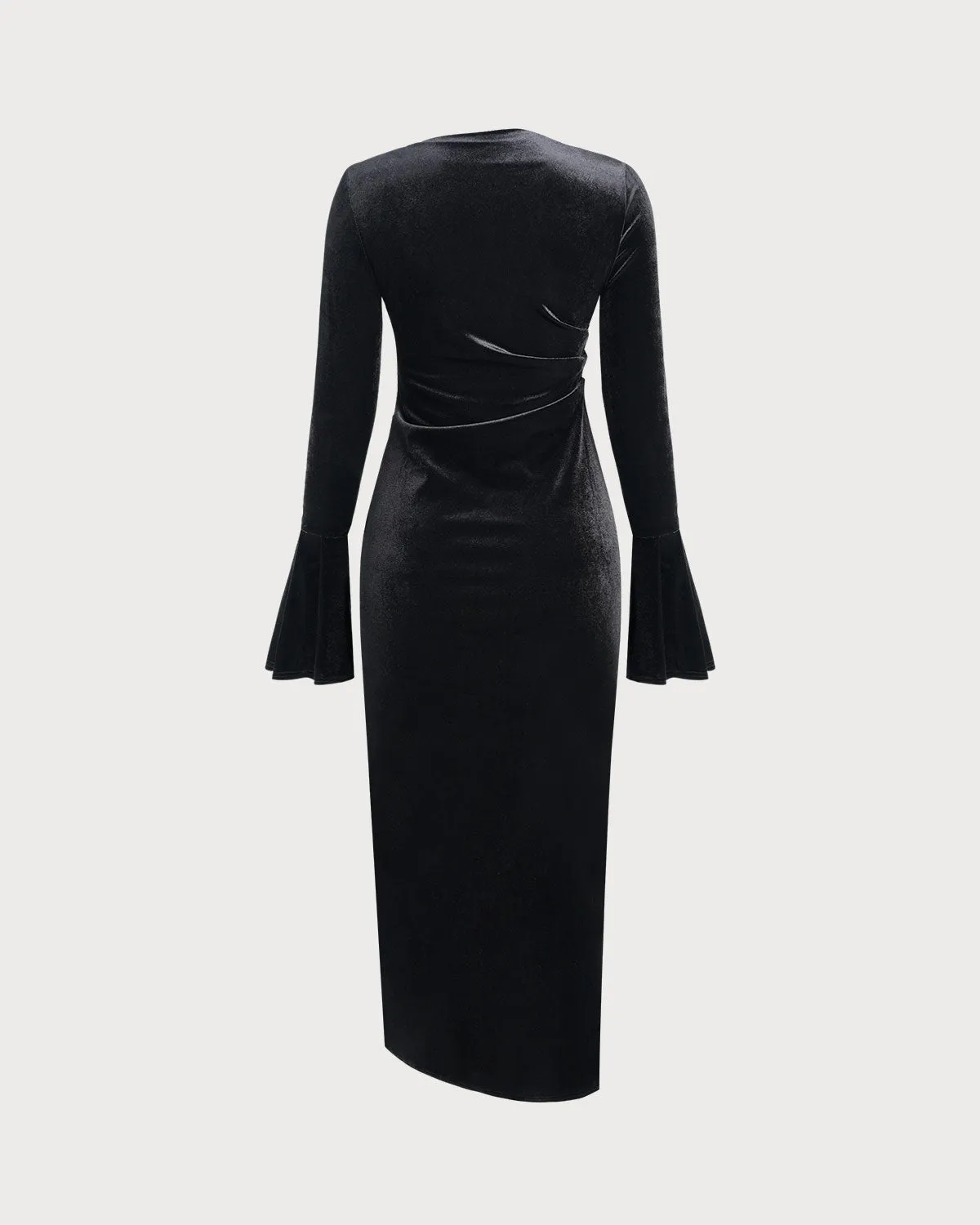 Black Velour Asymmetrical Maxi Dress sold by rihoas product image thumbnail 2