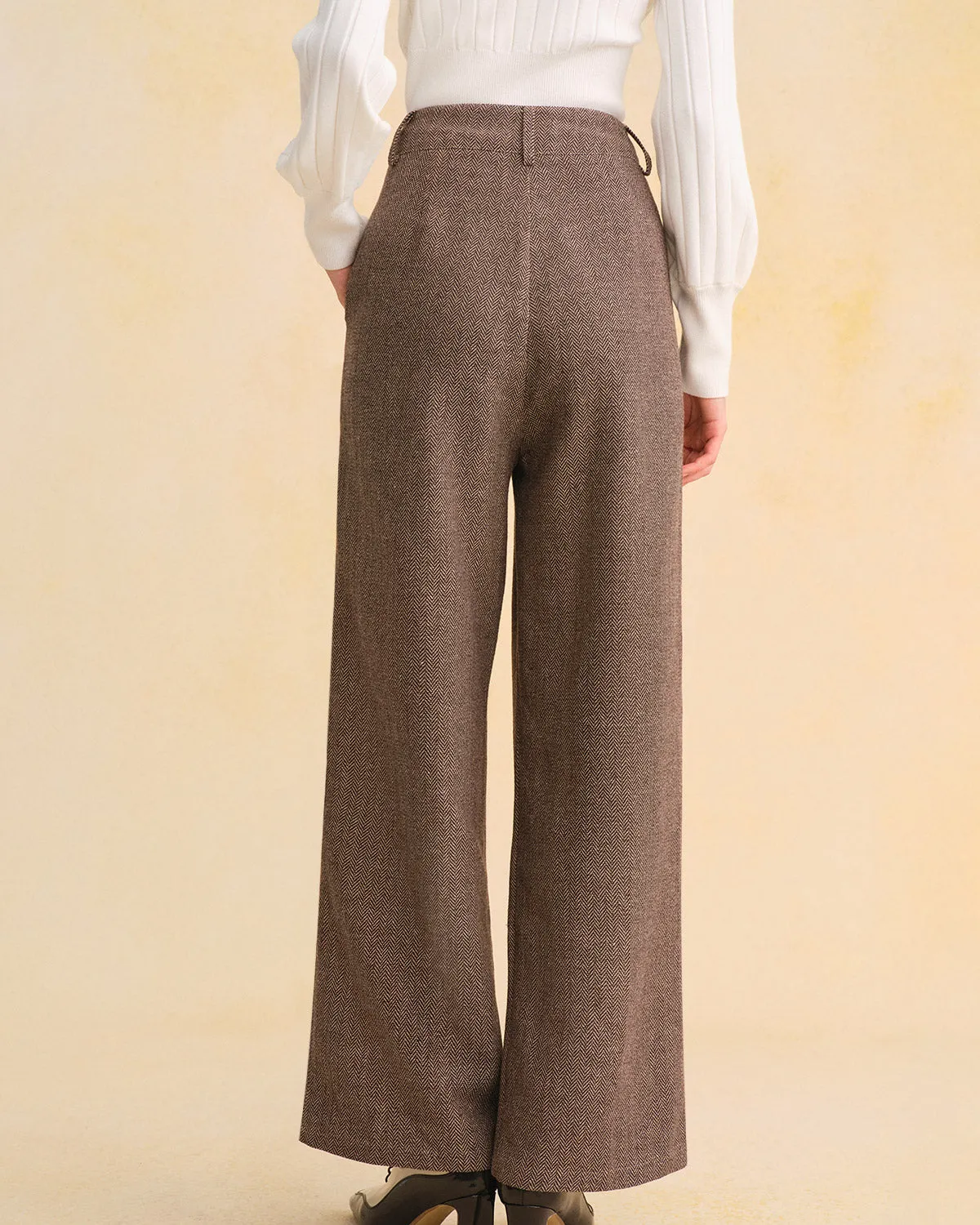 Brown Natural Waisted Straight Pants sold by rihoas product image thumbnail 4