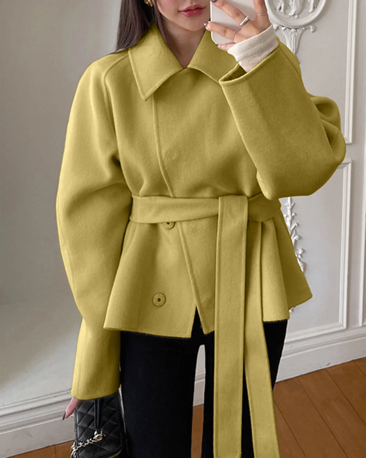 Yellow Belted Jacket sold by rihoas