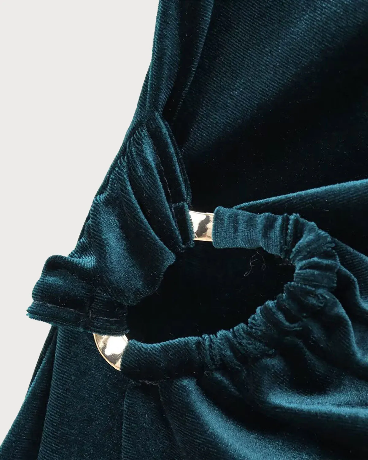 Green Velour Asymmetrical Midi Dress sold by rihoas product image thumbnail 3