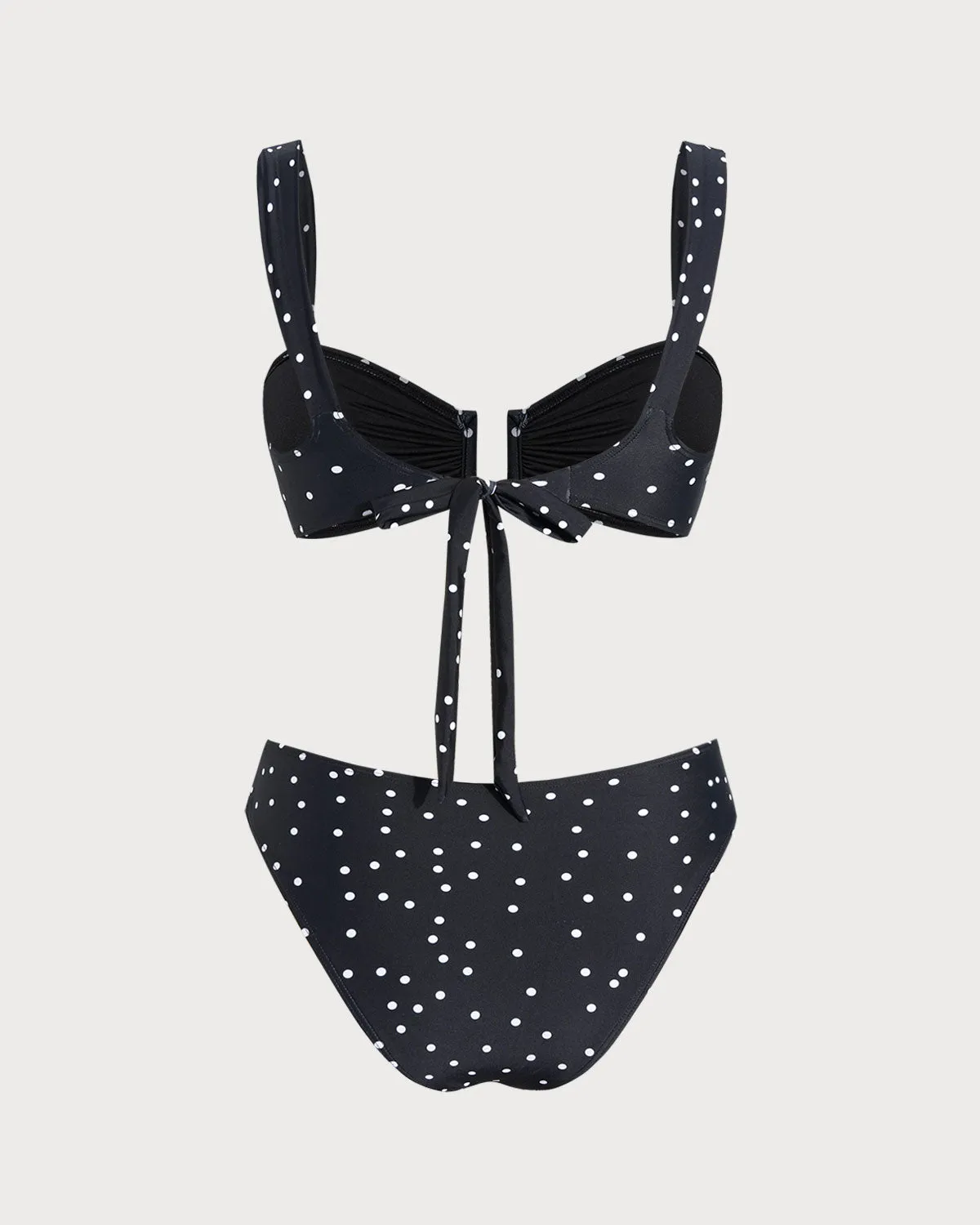 Black Polka Dots Bandeau Bikini Set sold by rihoas product image thumbnail 2