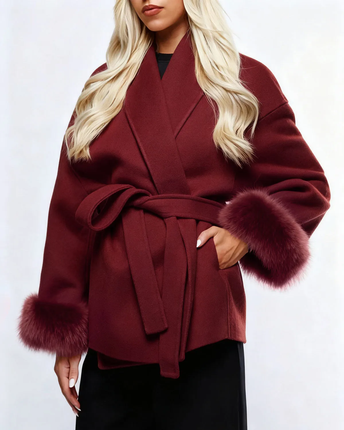 Wine Red Drawstring Jacket sold by rihoas product image thumbnail 2