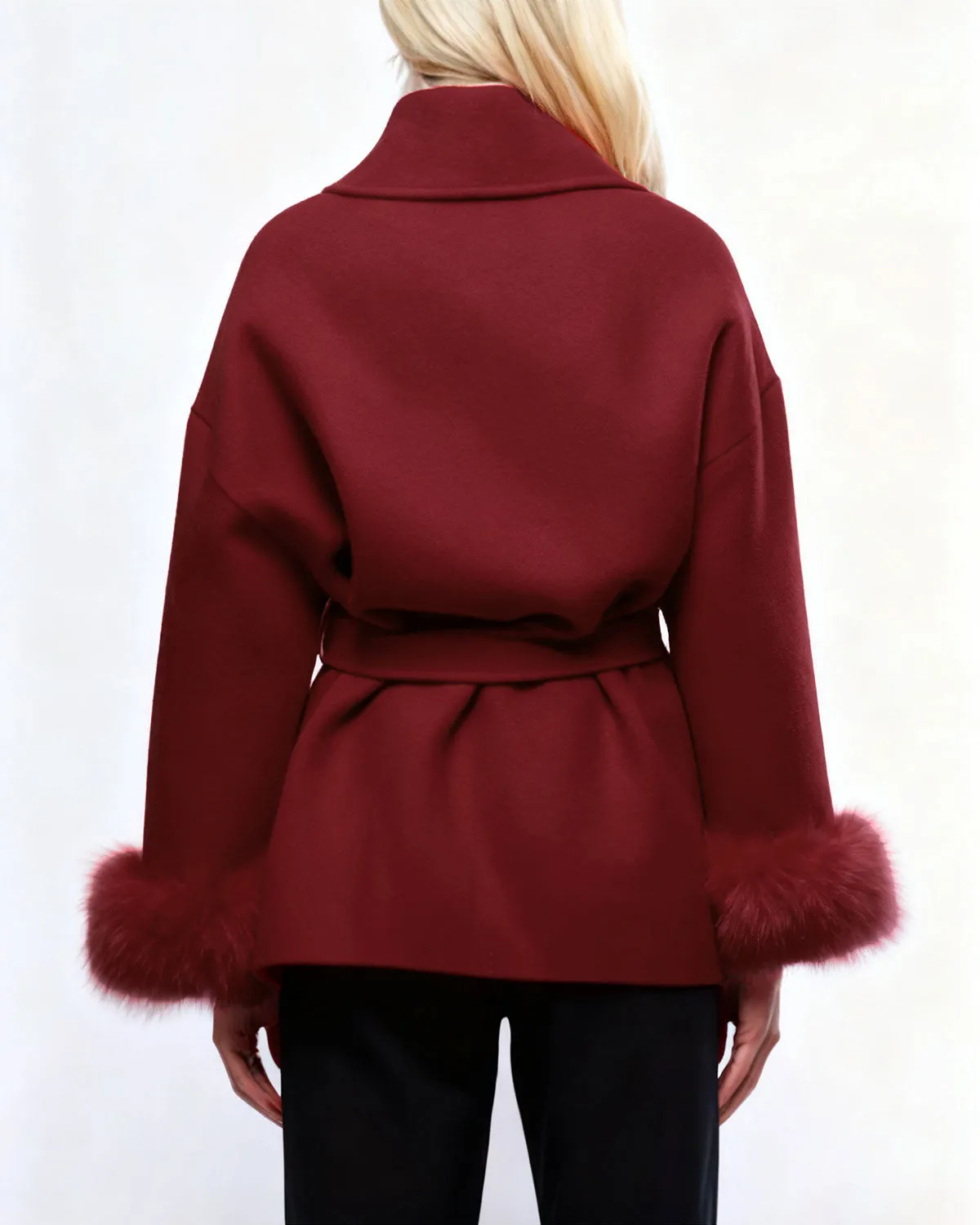 Wine Red Drawstring Jacket sold by rihoas product image thumbnail 3
