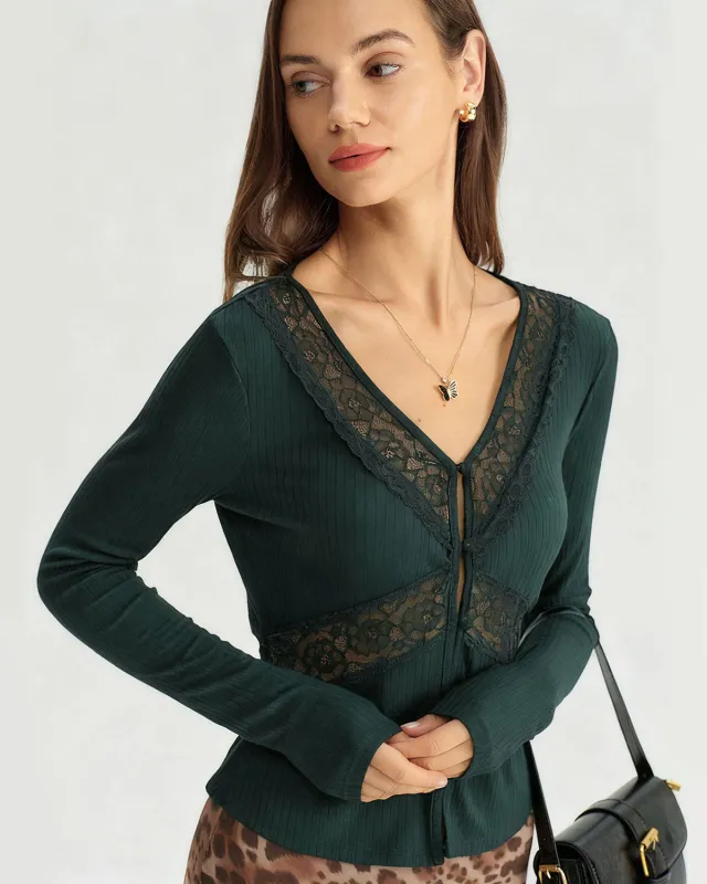 Green See Through Slim Knit Tee sold by rihoas